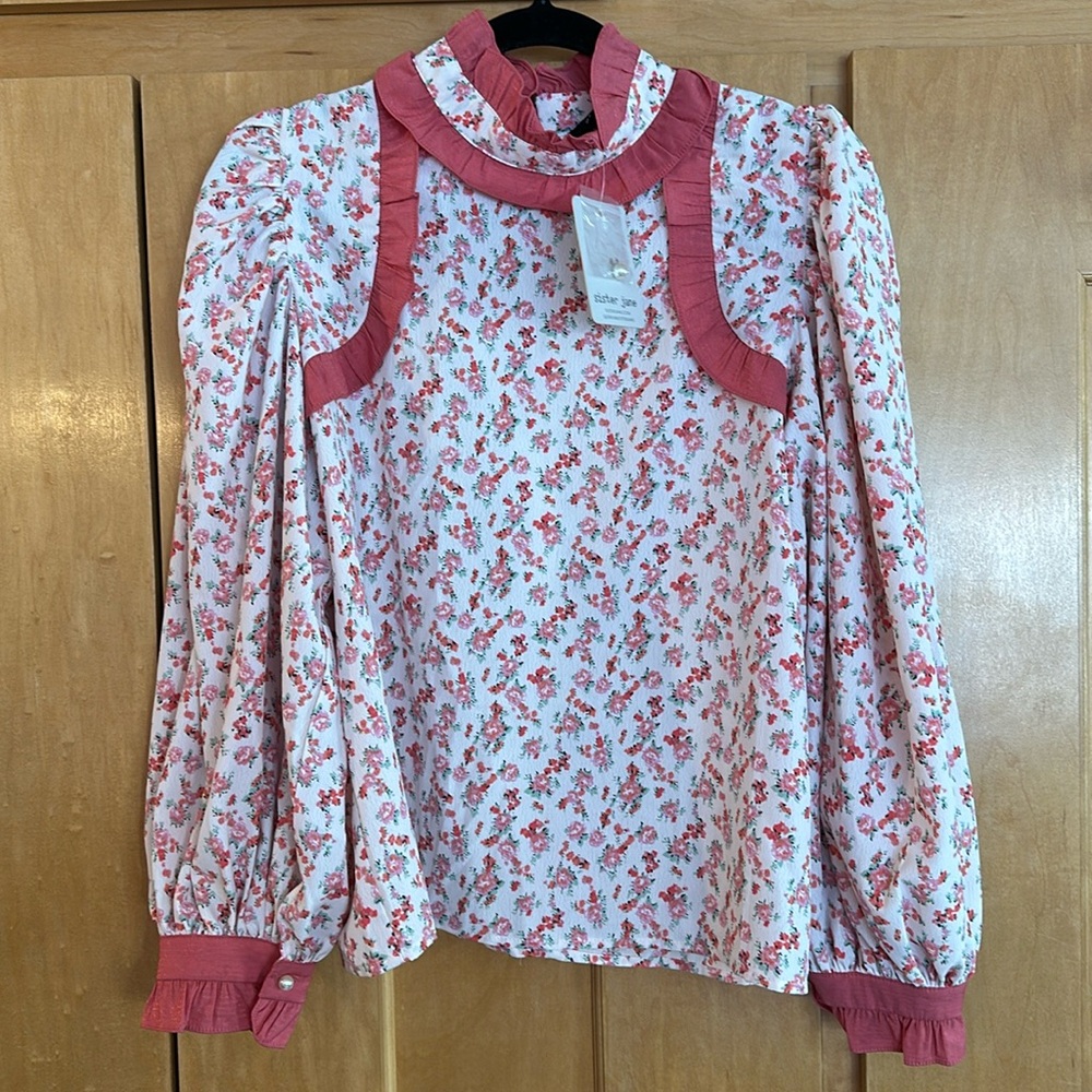 💘 Sister Jane for Urban Outfitters Cottagecore Ruffle Long Sleeved Large Blouse